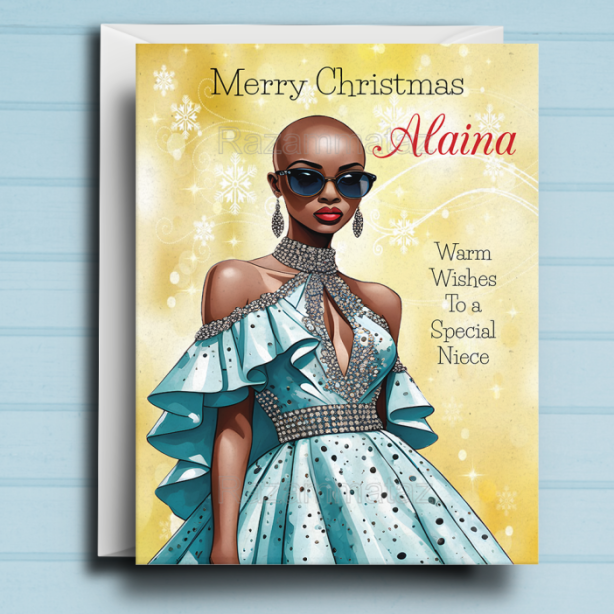 Black Woman T Christmas Card